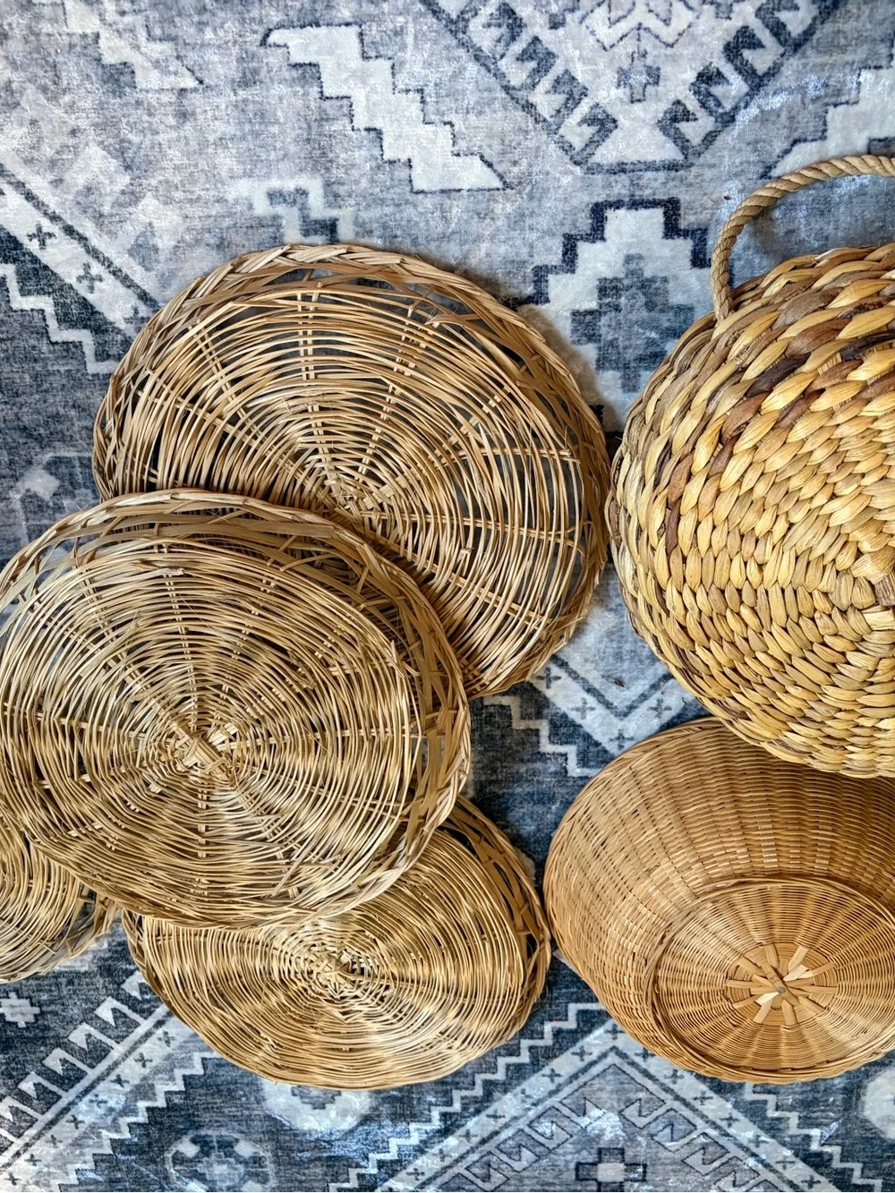Natural Woven Rattan Basket Set - Neutral